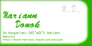 mariann domok business card